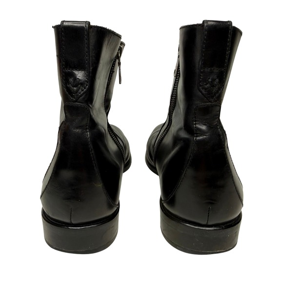John Varvatos Mens Black Leather‎ Side Zip Ankle Boots 1438 Made in Italy 10.5 main image 4